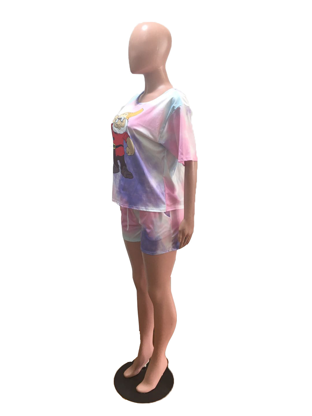 Women's Fashion Casual Print Short Sleeve Two-Piece Set