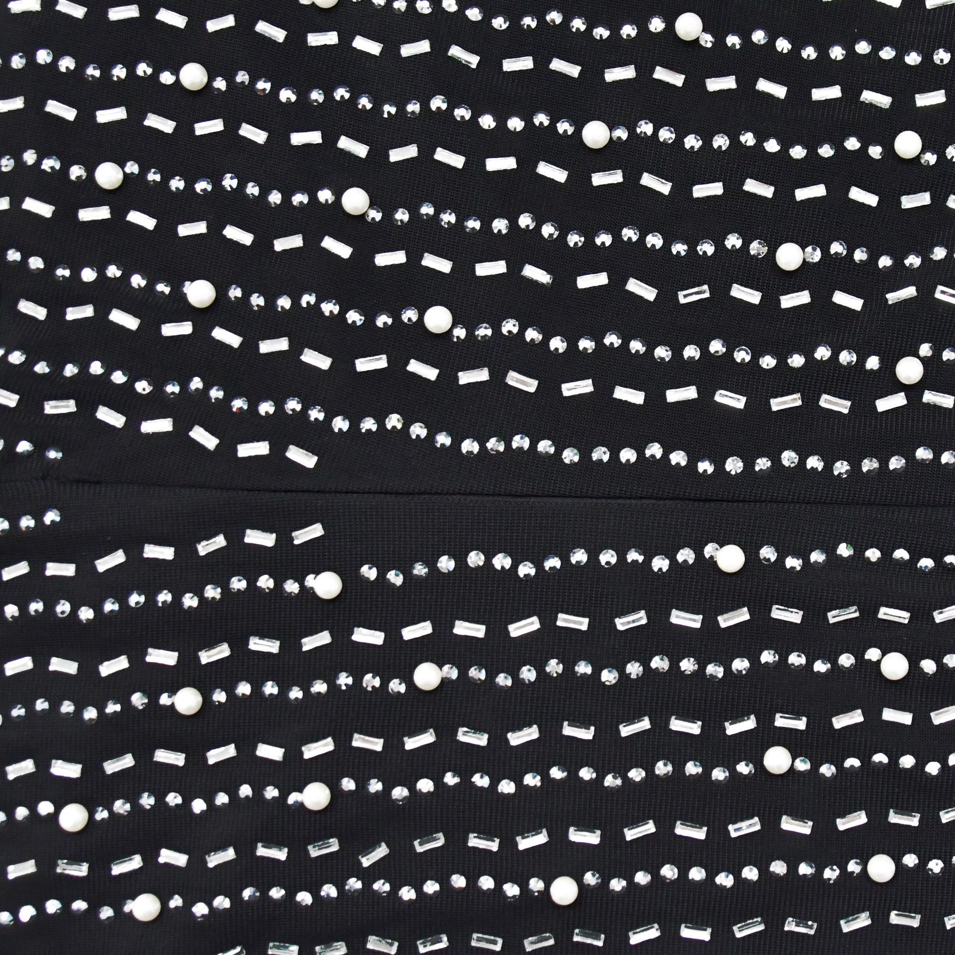 Women's Fashion Long Sleeve Mesh Beaded Bubble Bead Dress