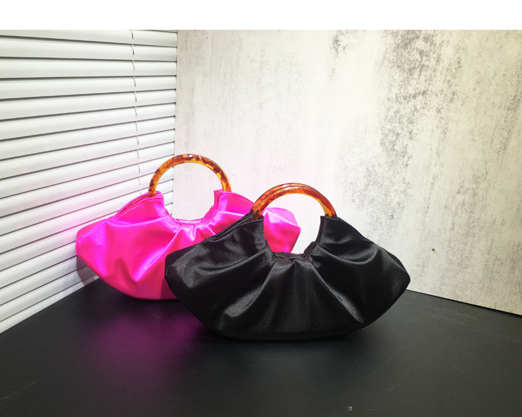 women's hand carry pleated silk cloud bag dinner hand bag