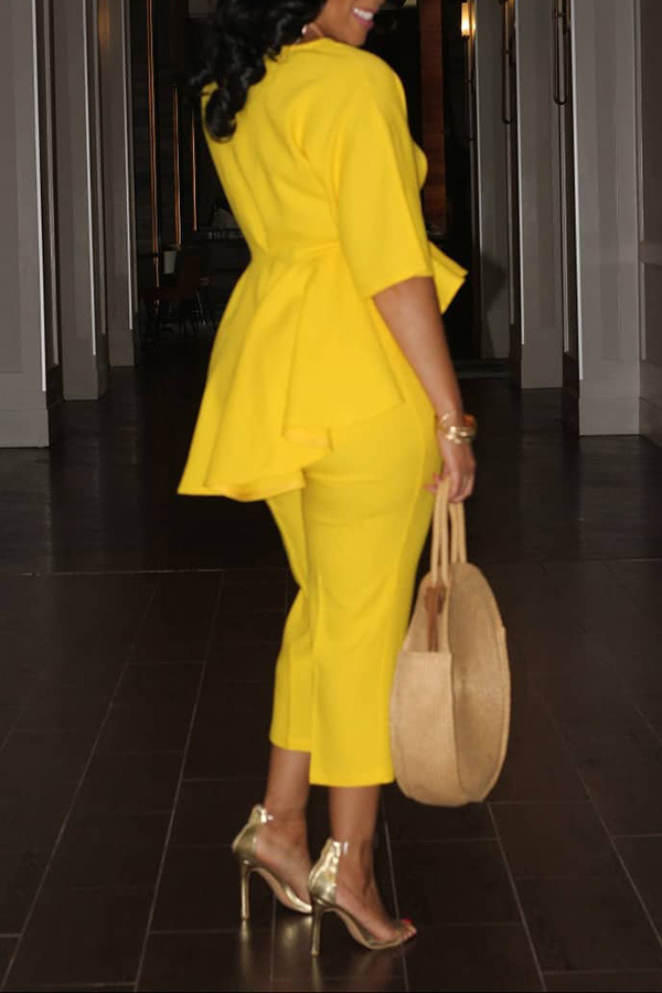 Spring Summer Women's Suit Top Knife-cut Wide-leg Bottoms