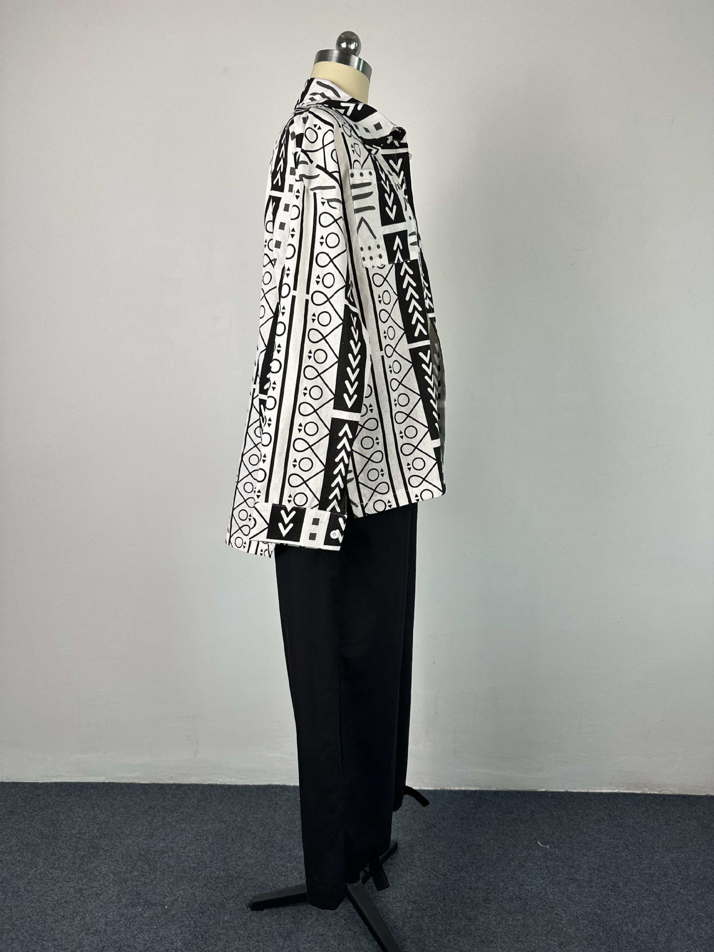 Casual suit Loose Plus Size fashion women's long-sleeved shirt pants linen two-piece suit