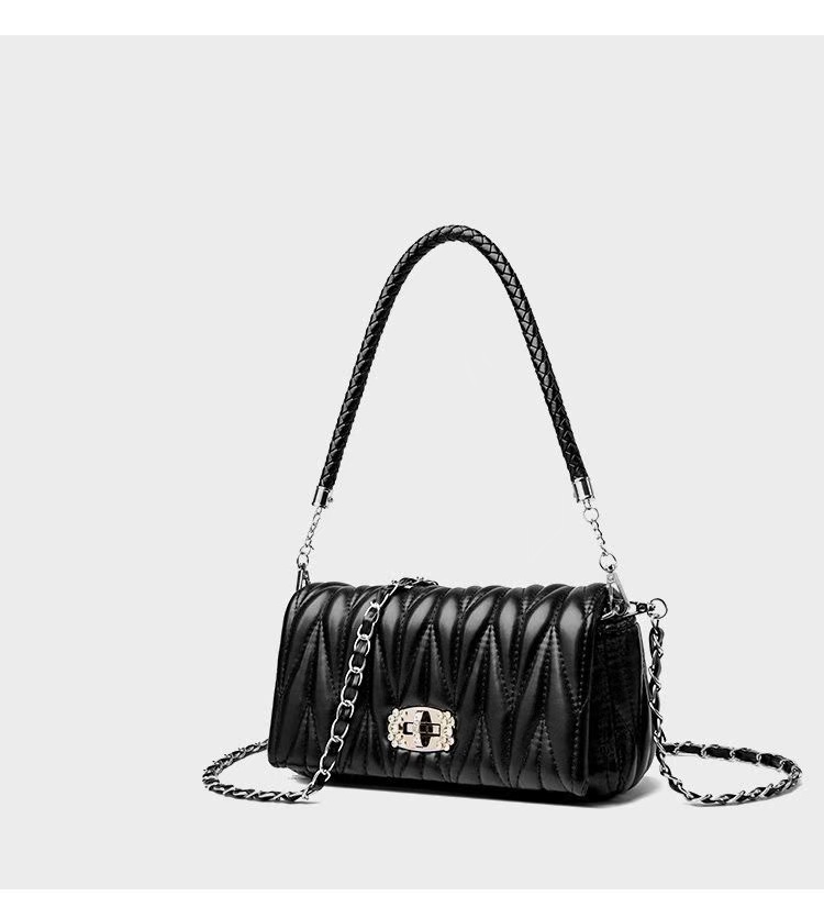 Small high-end pleated cloud bag new rhinestone chain underarm bag shoulder handbag messenger bag for women