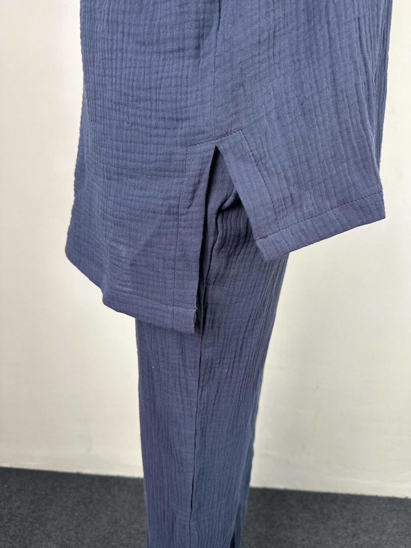 Plus Size Women's Double Crepe Oversized Turndown Collar Long Sleeve Set