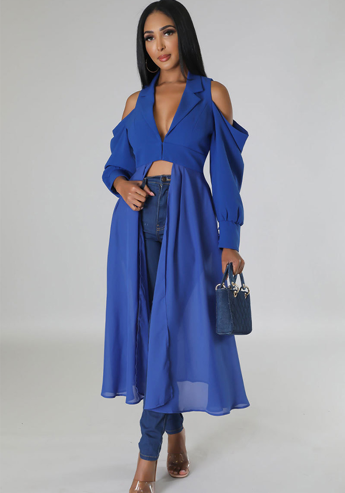 Women Summer Cut Out Shoulder Maxi Dress