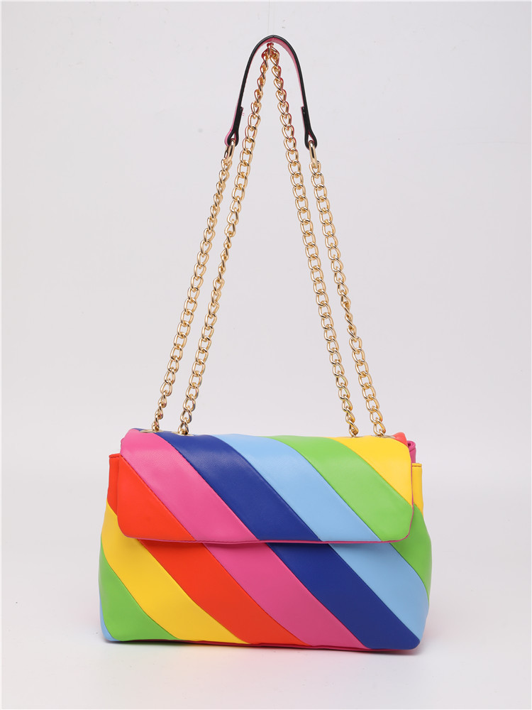 Metal Patchwork Pu Women's Designer Style Ladies Messenger Bag