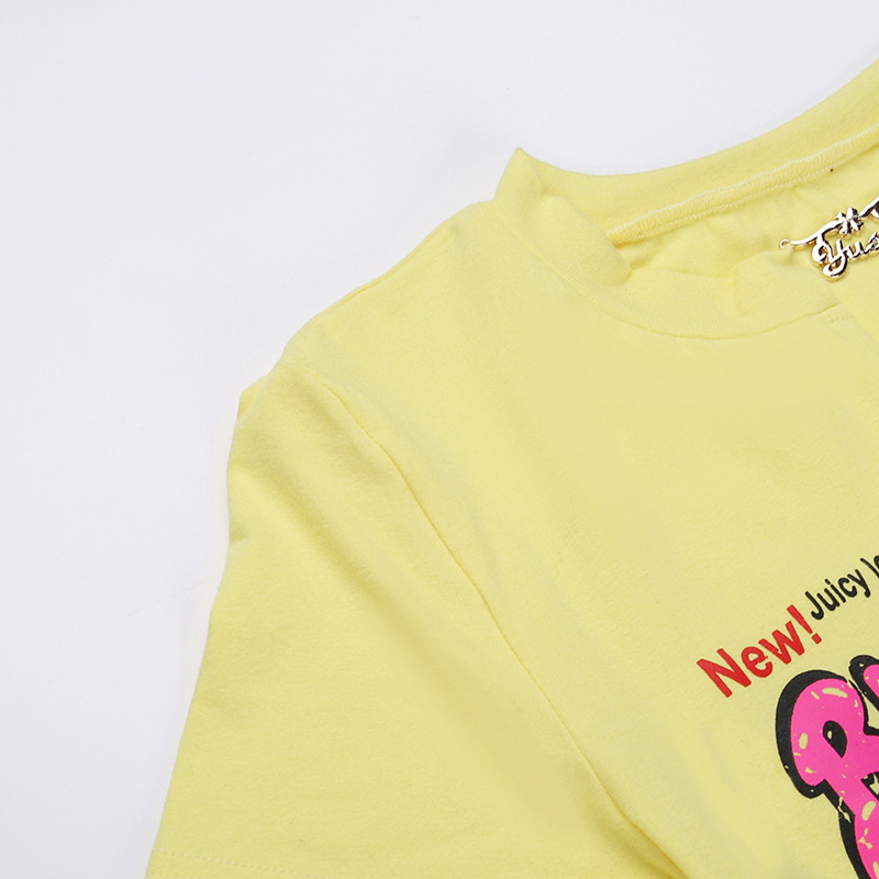 Basic Letter Print Hollow V-Neck Short-sleeved T-Shirt Women's Summer Sexy Fashion Casual Tops