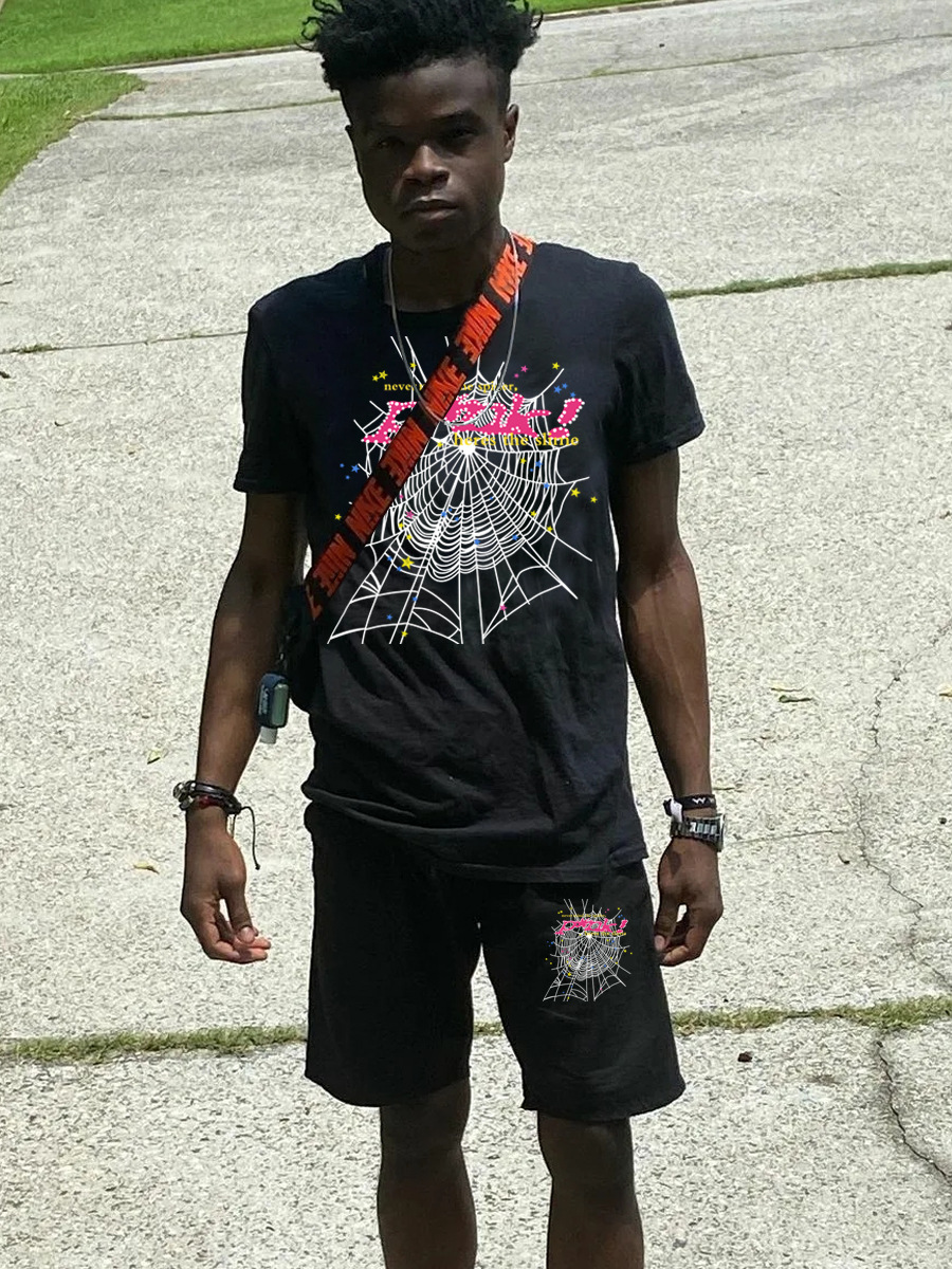 Plus Size Printed T-shirt Set Casual Sleeve Shorts Set