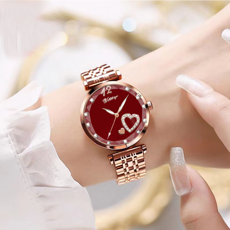 New women's watch with high value, niche diamond-studded student watch, simple and fashionable quartz watch with diamond watch, non-mechanical