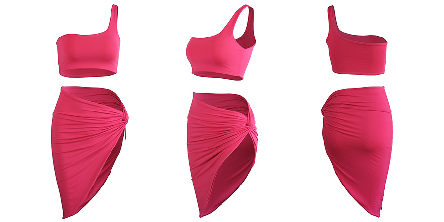 Spring Summer Women's Sexy Crop Two Piece Skirt Set