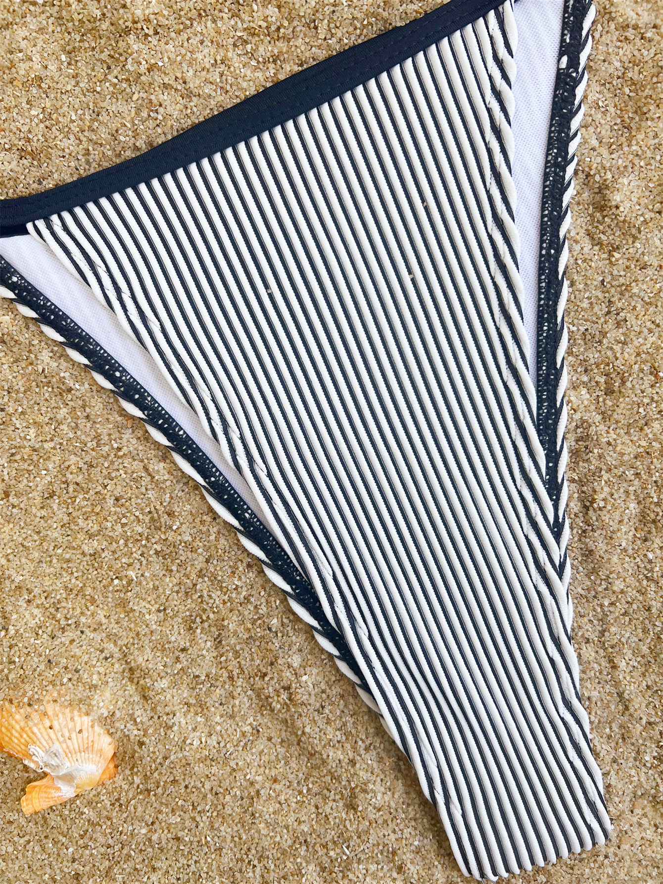 two piece Hollow Swimsuit Ribbed Women Lace-Up Sexy Bikini swimwear