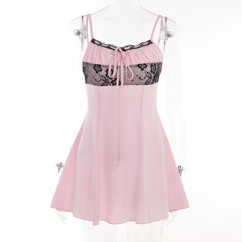 Women Summer lace Patchwork Slip Dress