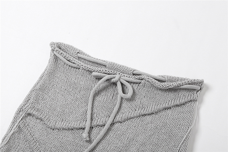 Summer Women Sexy Hollow Knitting Hooded Top and Skirt Two Piece Set