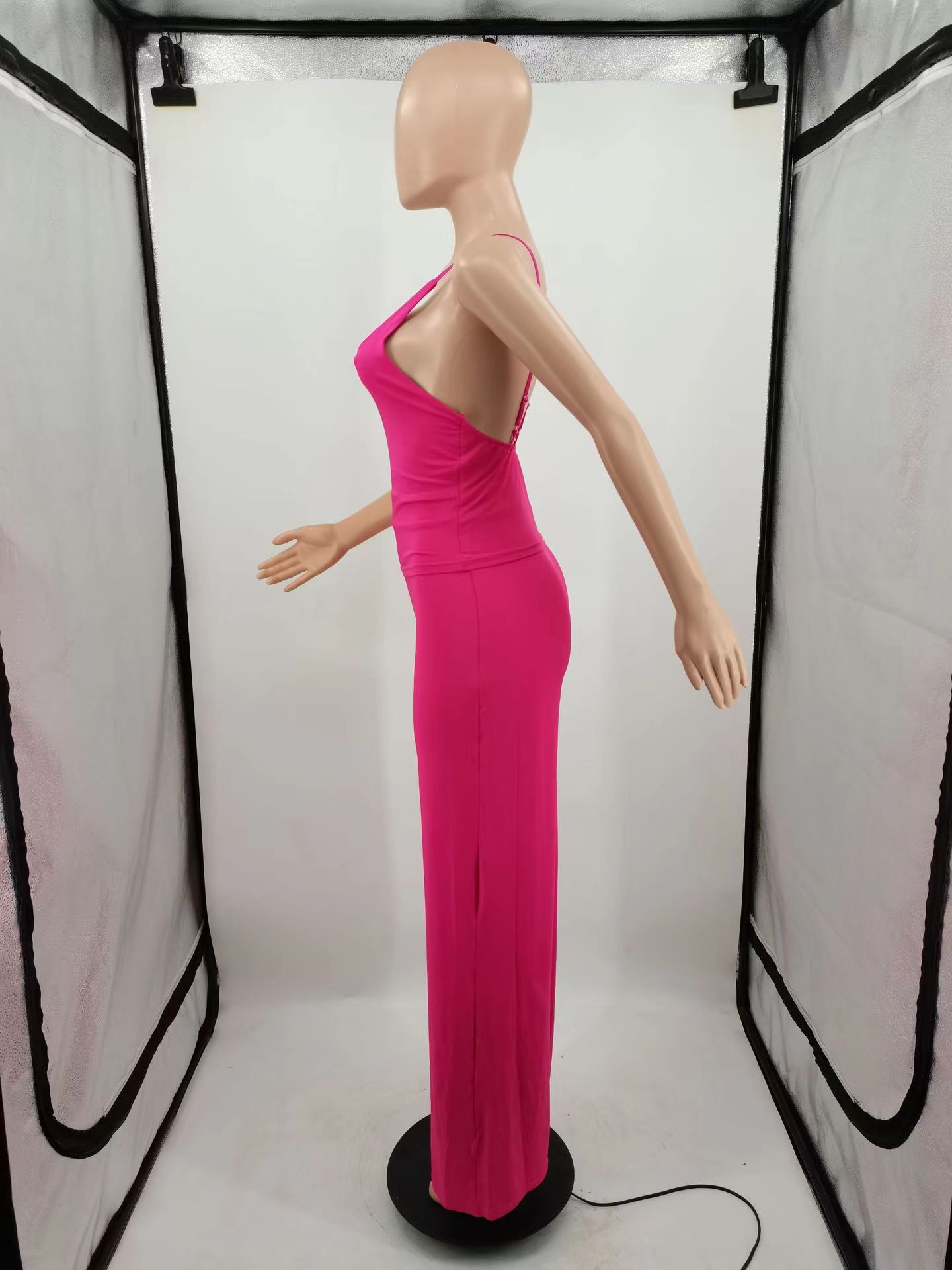 Women's Fashion Tank Top Open Back Casual Print Sports Bell Bottom Two-Piece Set