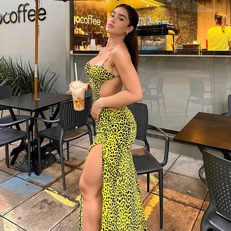 Summer Women's Fashion Low Back Crossover Straps Chic Evening Dress for Women