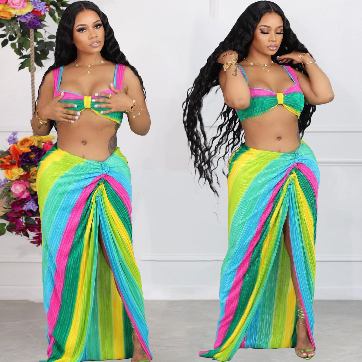 Women's Fashion Casual Sexy Two-Piece Skirt Set