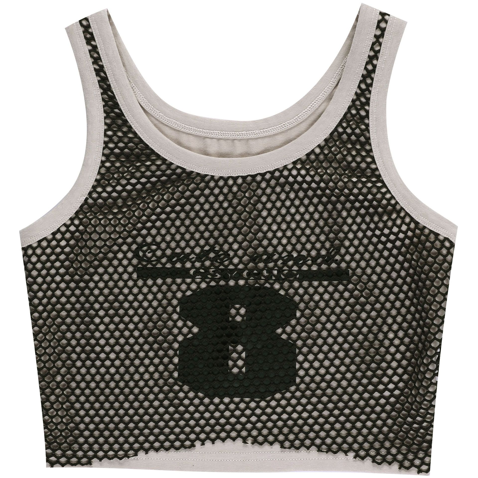 Women Summer Slim Grid Print Tank Top