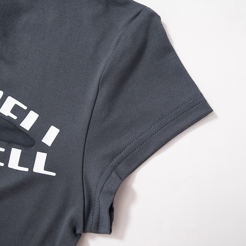 Women Summer Casual Letter Print Round Neck Short Sleeve Top