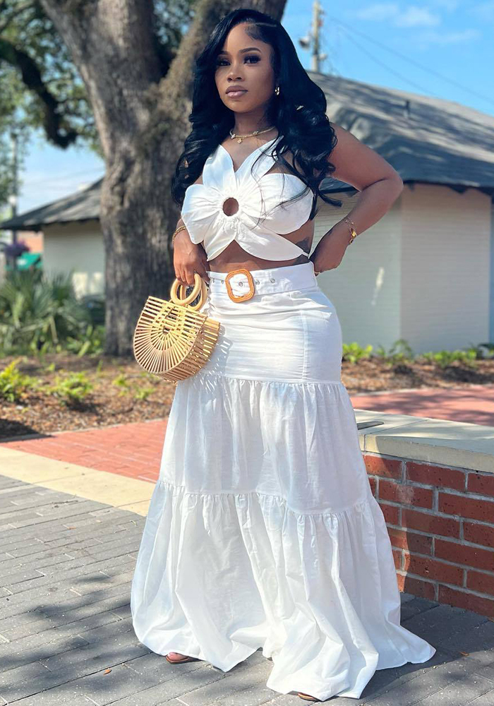 Women's Style Wrap Casual Maxi Dress Women's Set