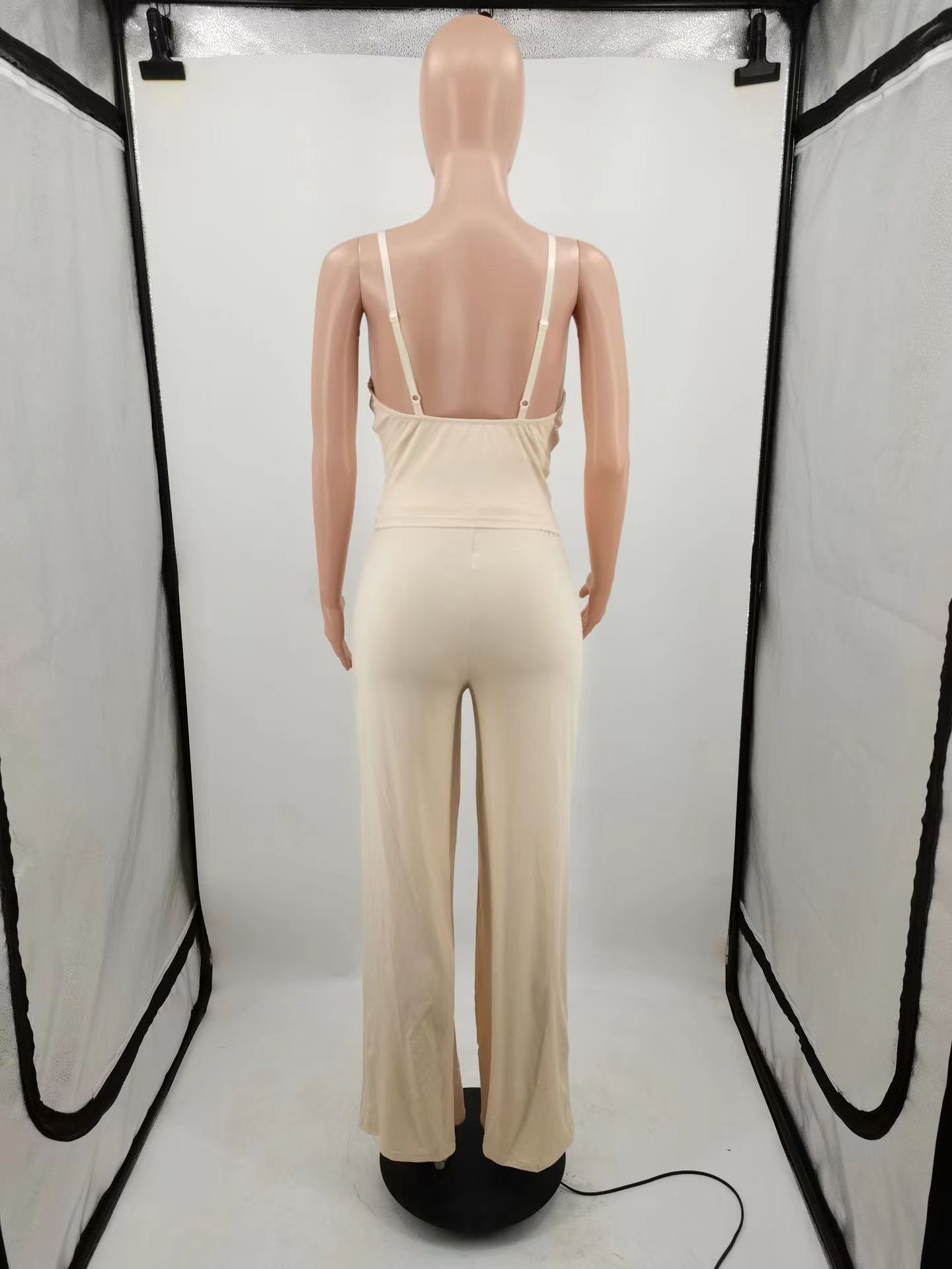 Women's Fashion Tank Top Open Back Casual Print Sports Bell Bottom Two-Piece Set