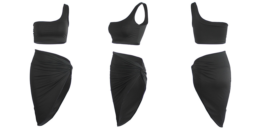 Spring Summer Women's Sexy Crop Two Piece Skirt Set