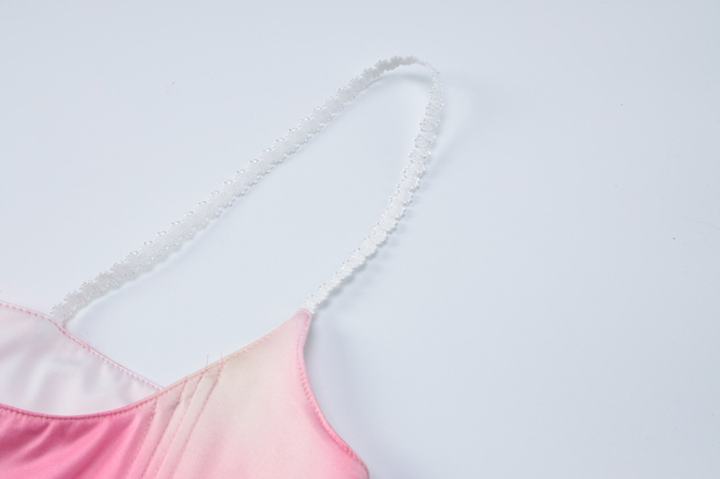 Women's Style Print Herringbone Fitted Slim Waist Slim Fit Camisole Skirt Two-Piece Set