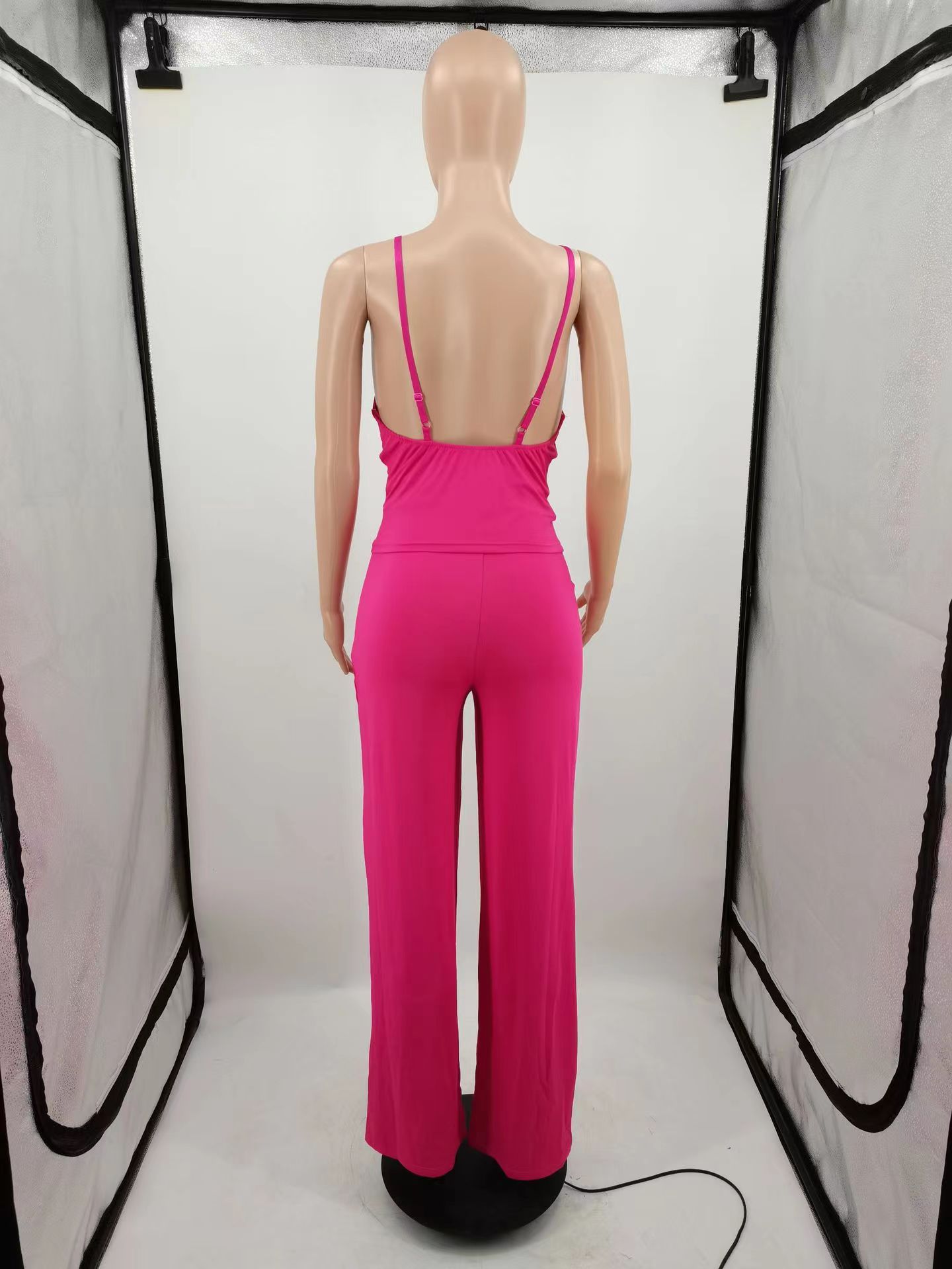 Women's Fashion Tank Top Open Back Casual Print Sports Bell Bottom Two-Piece Set