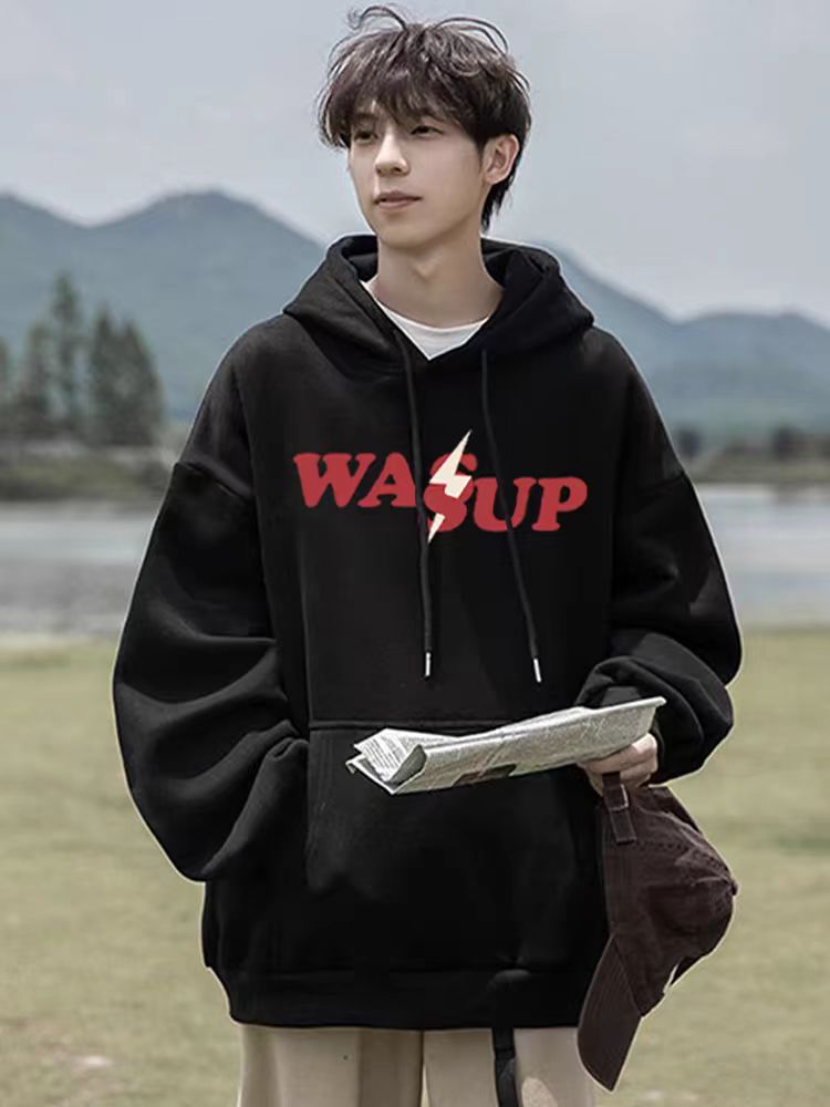 Dislocation Lightning Trend Hooded Sweatshirt Men American Style