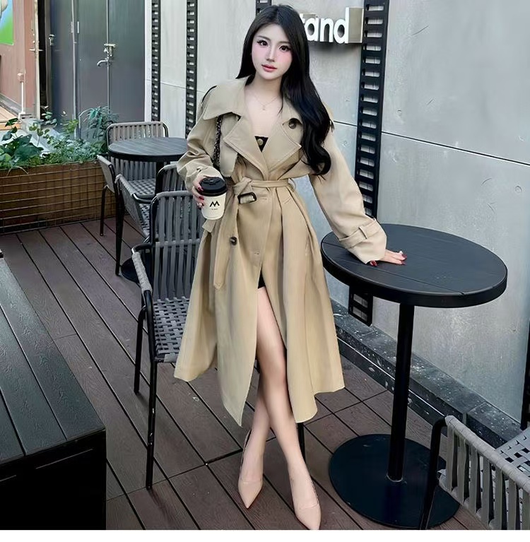 2024 This year's popular mid-length French British windbreaker