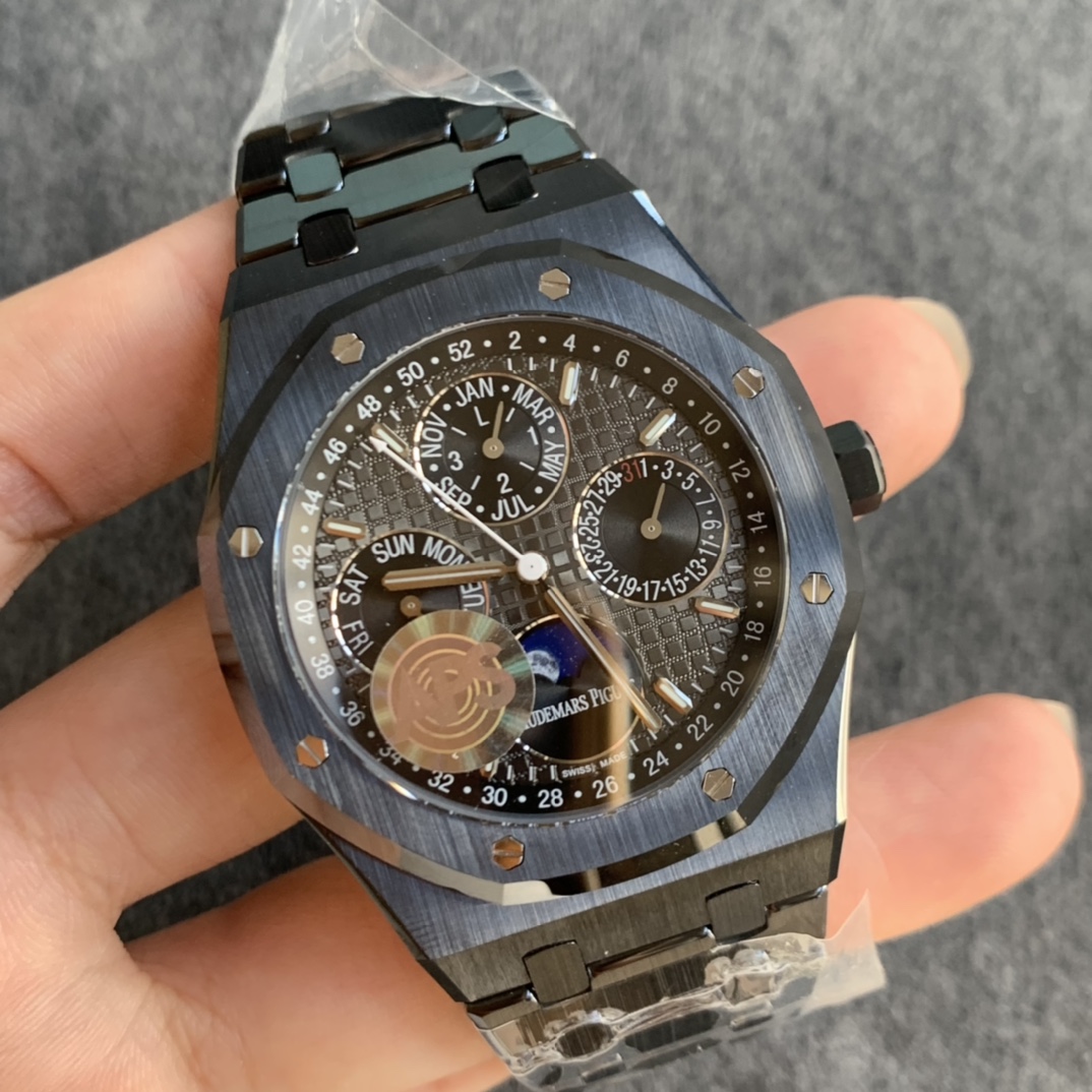 Audemars Piguet Black Ceramic 26579 True Moon Phase Royal Oak series has a